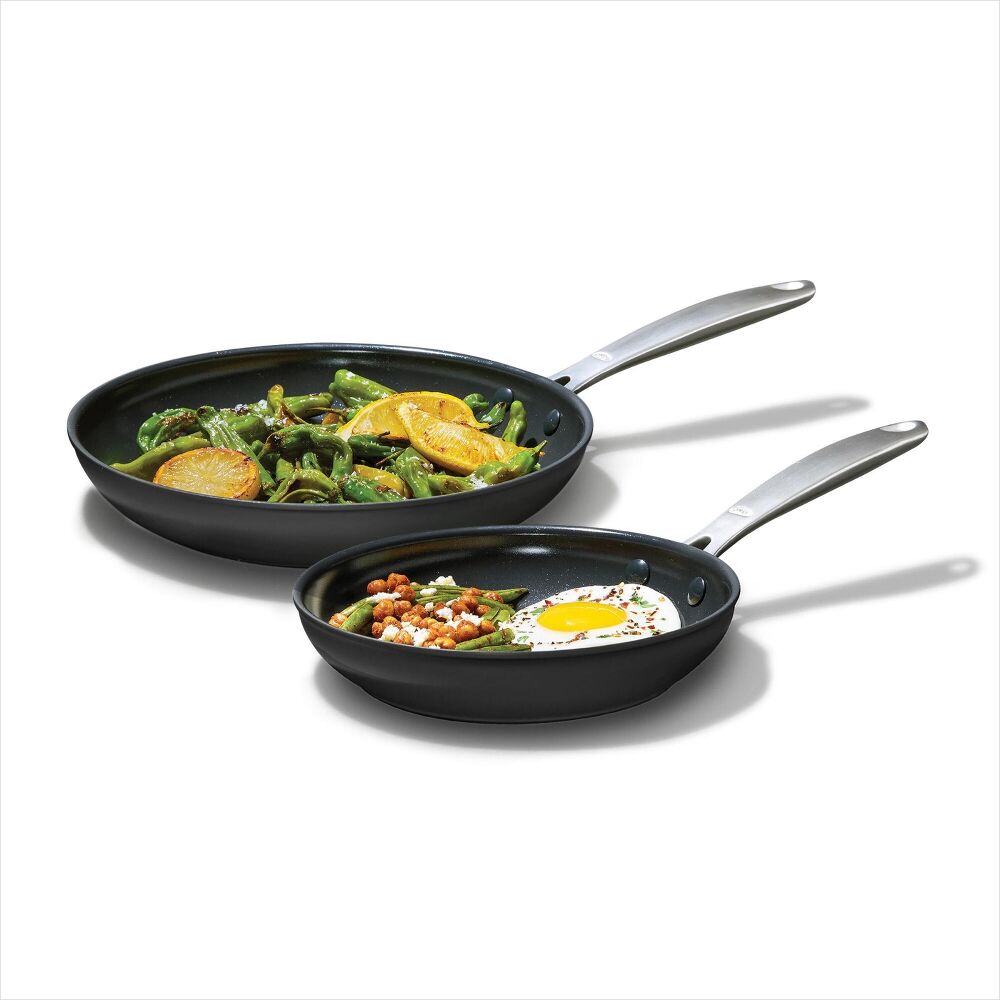 Enhanced Non-Stick 2-Piece Frypan Set — Black I6