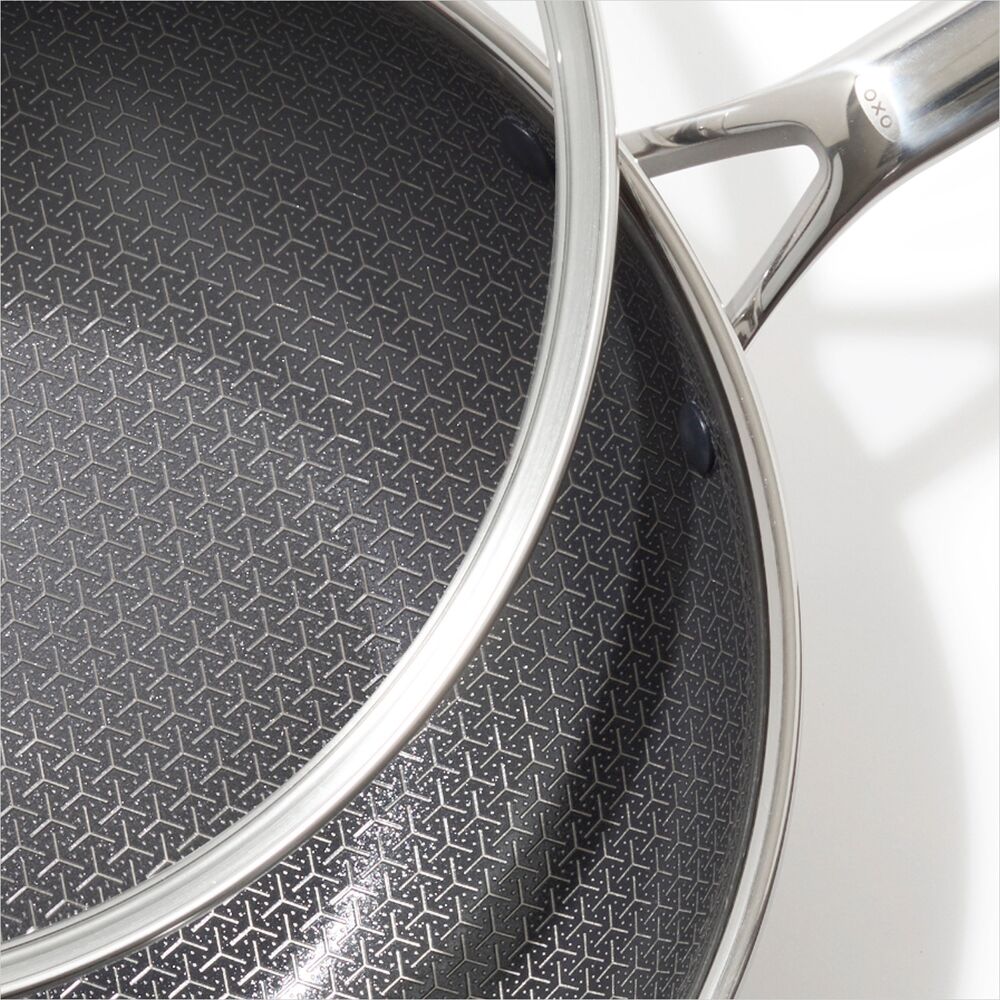Trident Hybrid Non-Stick Stainless Steel 5 Qt Wok with Lid O1