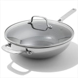 Trident Hybrid Non-Stick Stainless Steel 5 Qt Wok with Lid W1