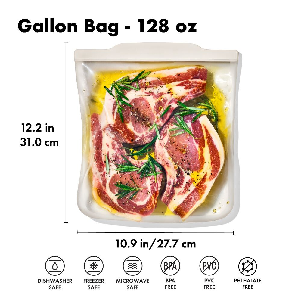 Silicone Reusable Bag - Gallon Bag (128 oz) - Oat Y4