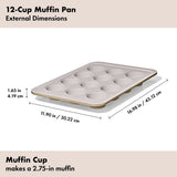Non-Stick Pro Ceramic Coated Metal Bakeware 12 Cup Muffin Pan V6