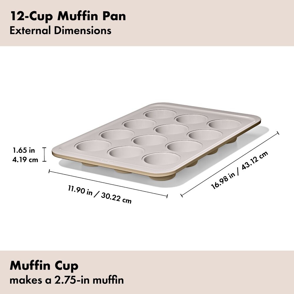 Non-Stick Pro Ceramic Coated Metal Bakeware 12 Cup Muffin Pan V6