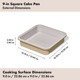 Non-Stick Pro Ceramic Coated Metal Bakeware 9” Square Cake Pan Q2