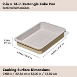 Non-Stick Pro Ceramic Coated Metal Bakeware 9" x 13" Cake Pan Q4