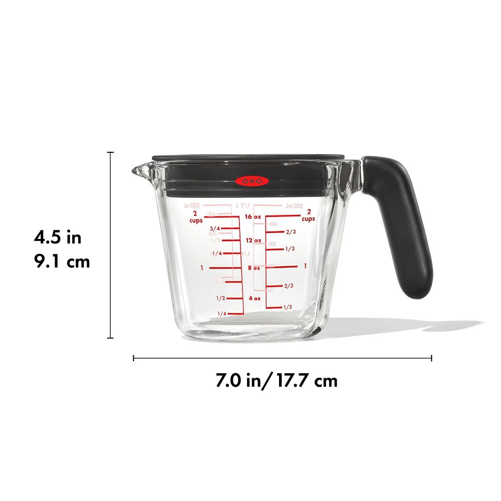 2 Cup Glass Measuring Cup with Lid P8