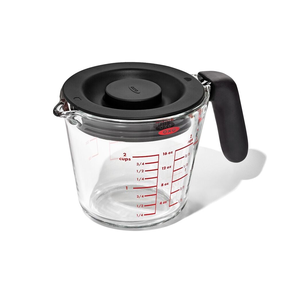 2 Cup Glass Measuring Cup with Lid W9