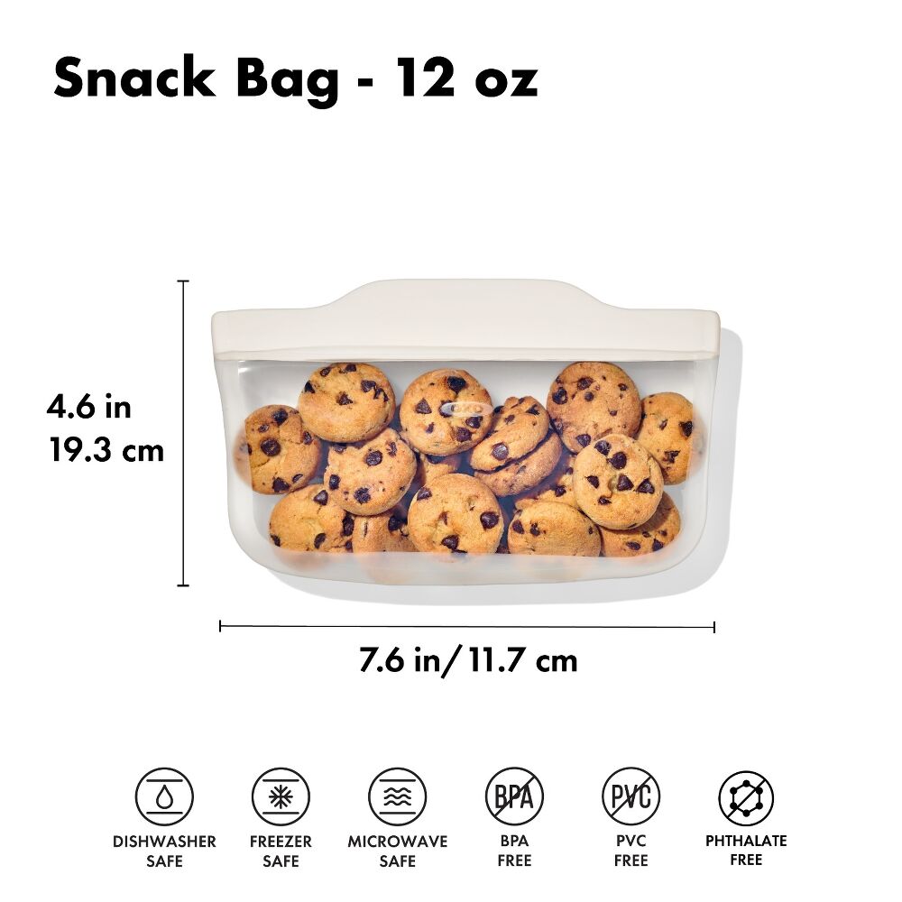 Silicone Reusable Bag - Snack Bag (12 oz) - Oat A2