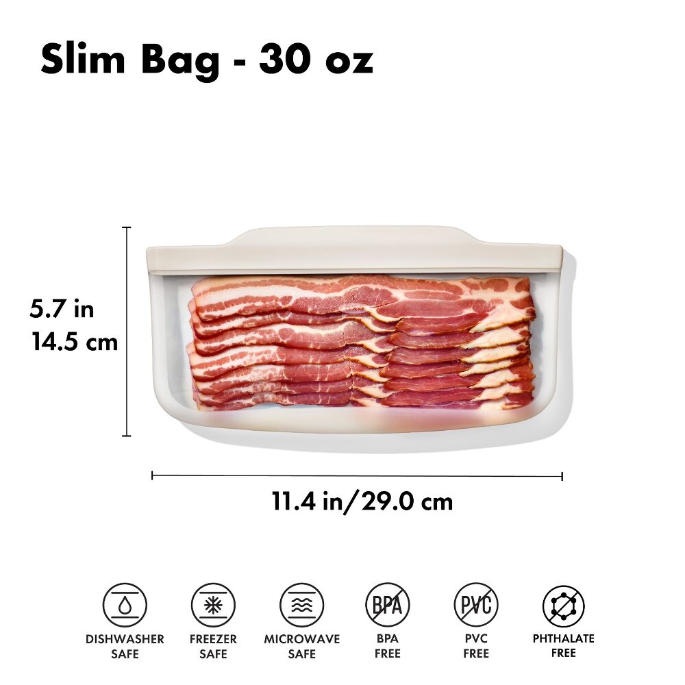 Silicone Reusable Bag - Slim Bag (20 oz) - Oat Z4