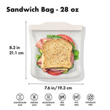 Silicone Reusable Bag - Sandwich Bag (28 oz) - Oat W8