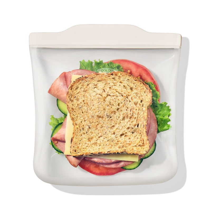 Silicone Reusable Bag - Sandwich Bag (28 oz) - Oat C8