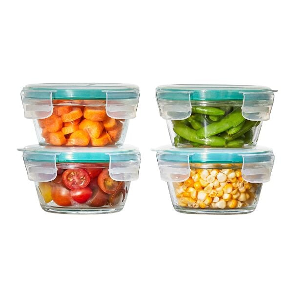 Smart Seal 8-Piece1 Cup Glass Round Container Set O6