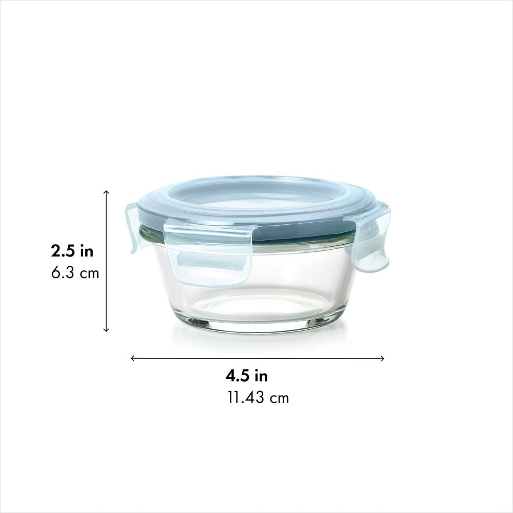 Smart Seal 1-Cup Glass Round Container - Arctic Blue L8