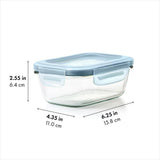 Smart Seal 1.6-Cup Glass Rectangle Container - Arctic Blue V9