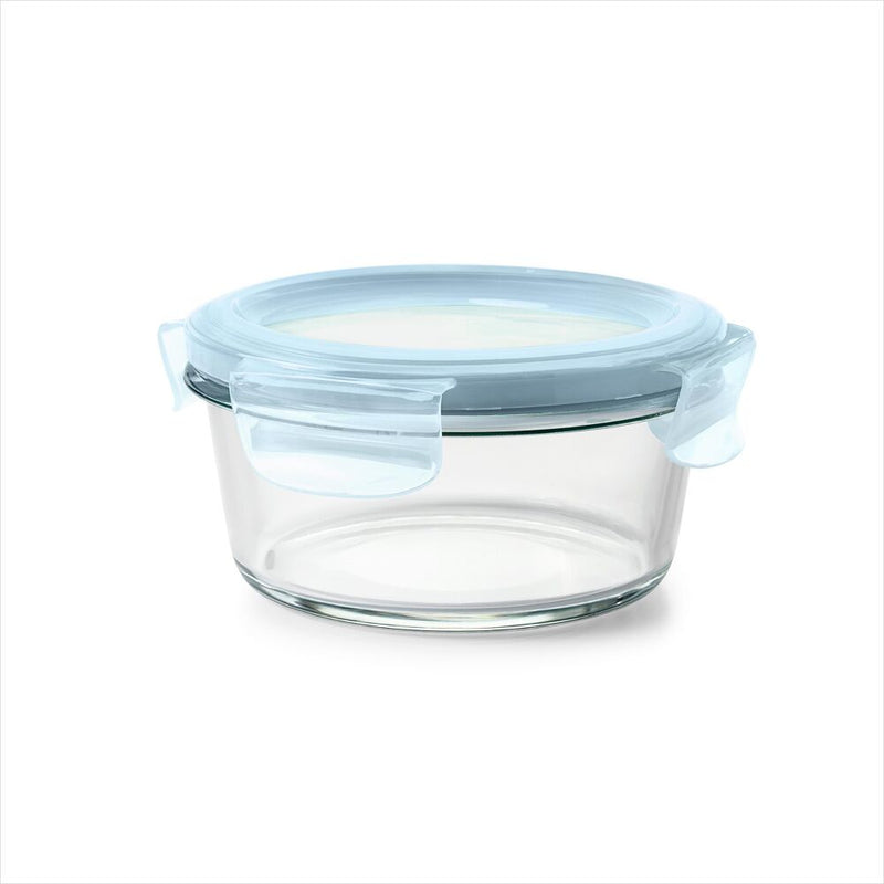 Smart Seal 2-Cup Glass Round Container - Arctic Blue S2