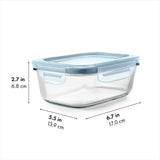 Smart Seal 3.5-Cup Glass Rectangle Container - Arctic Blue X1