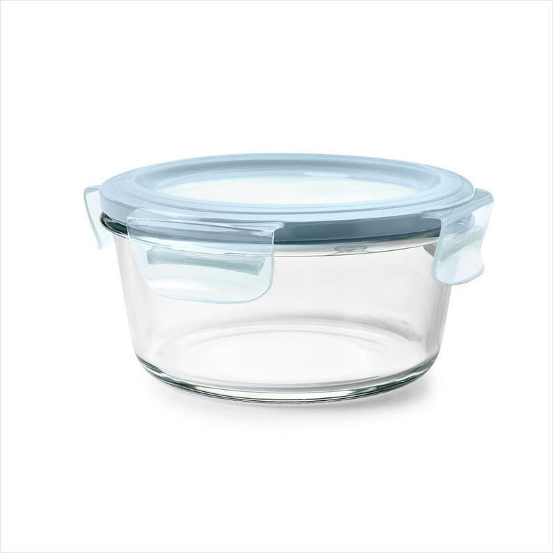 Smart Seal 4-Cup Glass Round Container - Arctic Blue V9