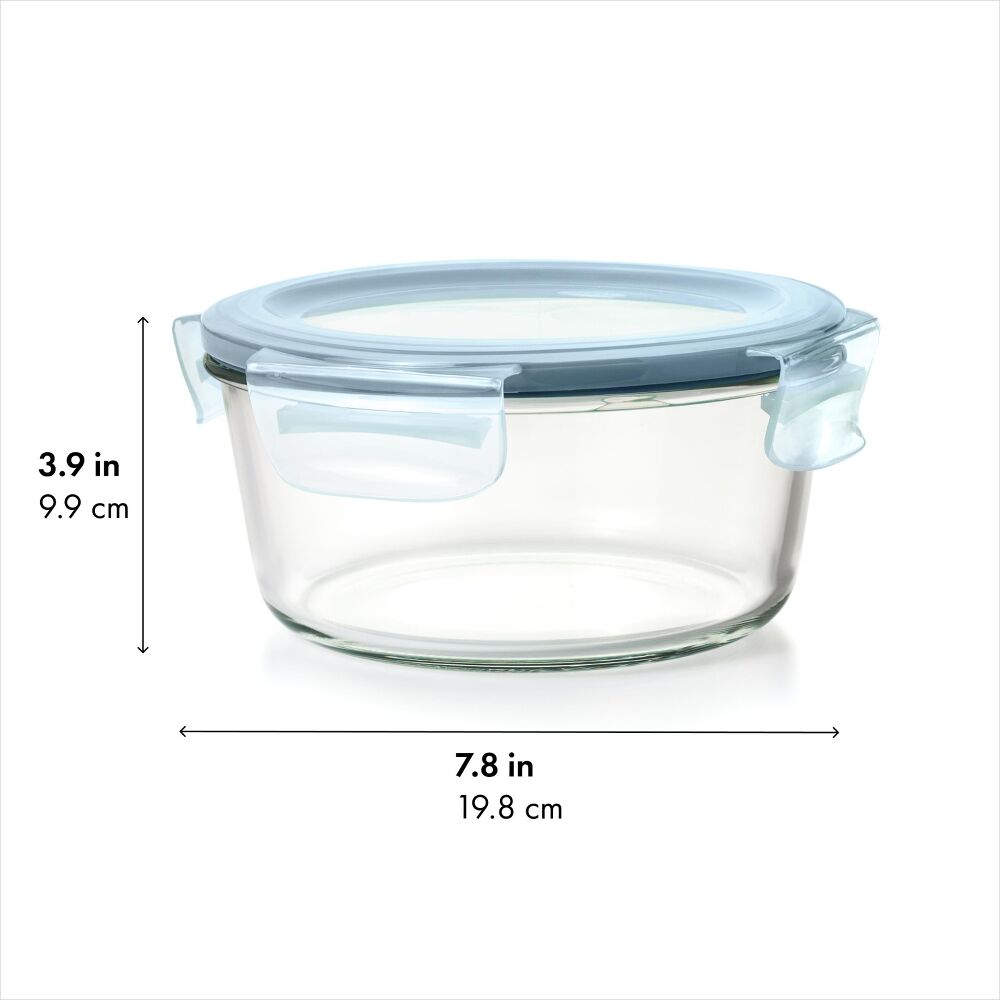 Smart Seal 7-Cup Glass Round Container - Arctic Blue X4