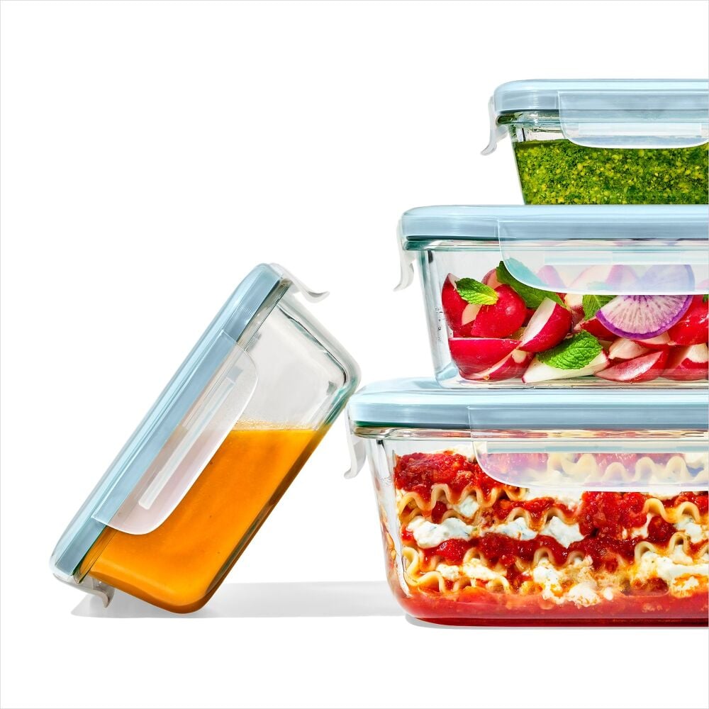 16-Piece Smart Seal Glass Everyday Container Set - Arctic Blue M6