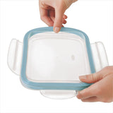 Smart Seal 8-Cup Glass Rectangle Container - Arctic Blue G0