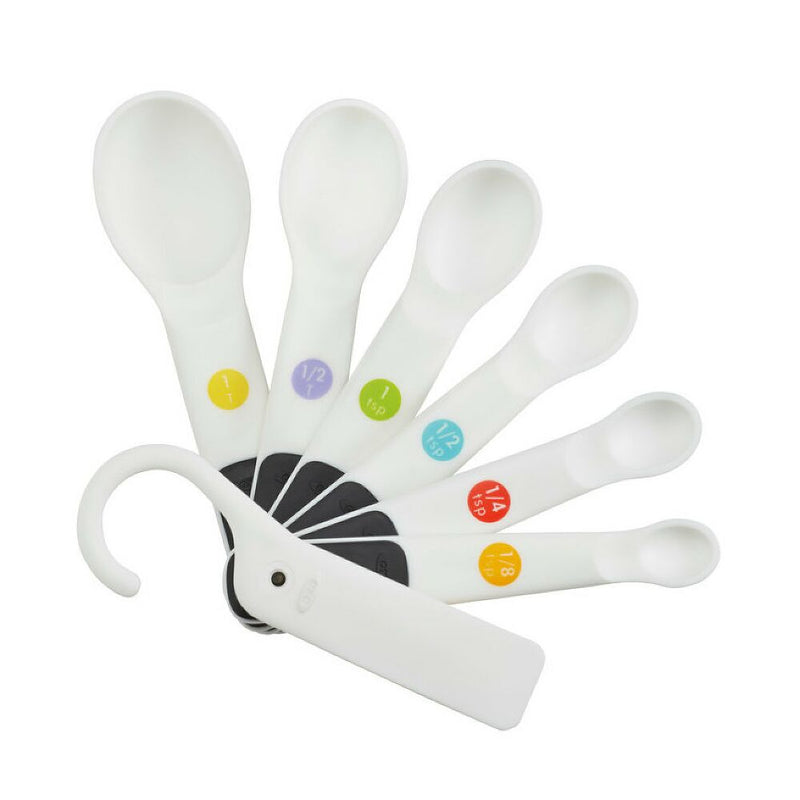 7 Piece Plastic Measuring Spoons - White L0