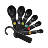 7 Piece Plastic Measuring Spoons - Black N3
