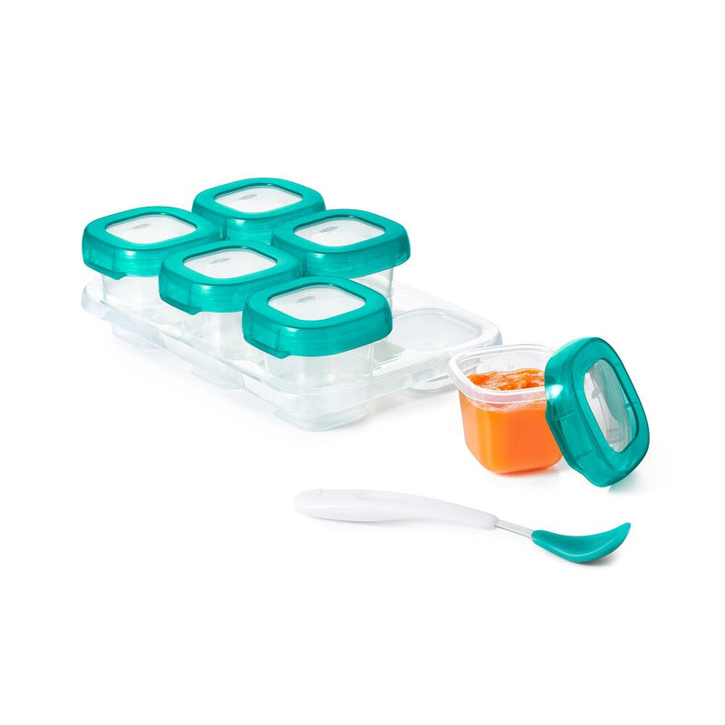 2 oz Baby Blocks™ Plastic Freezer Storage Containers - Tot Teal F0