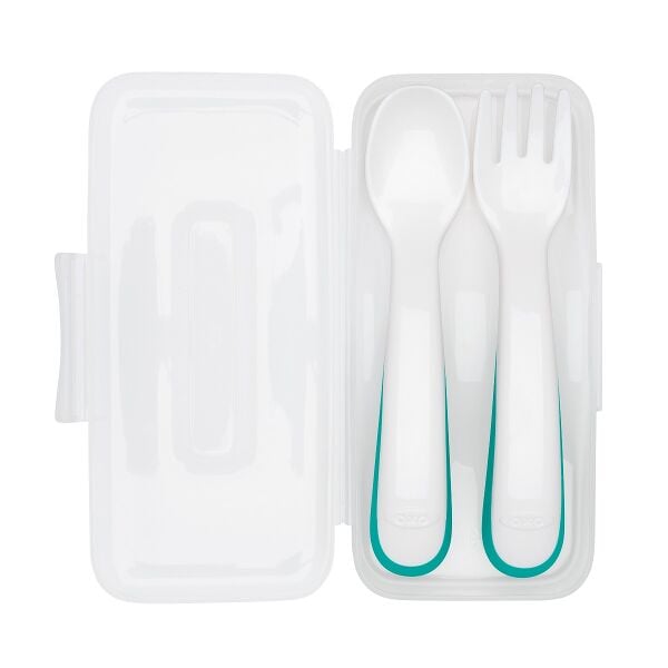 On-the-Go Plastic Fork and Spoon Set with Travel Case V4