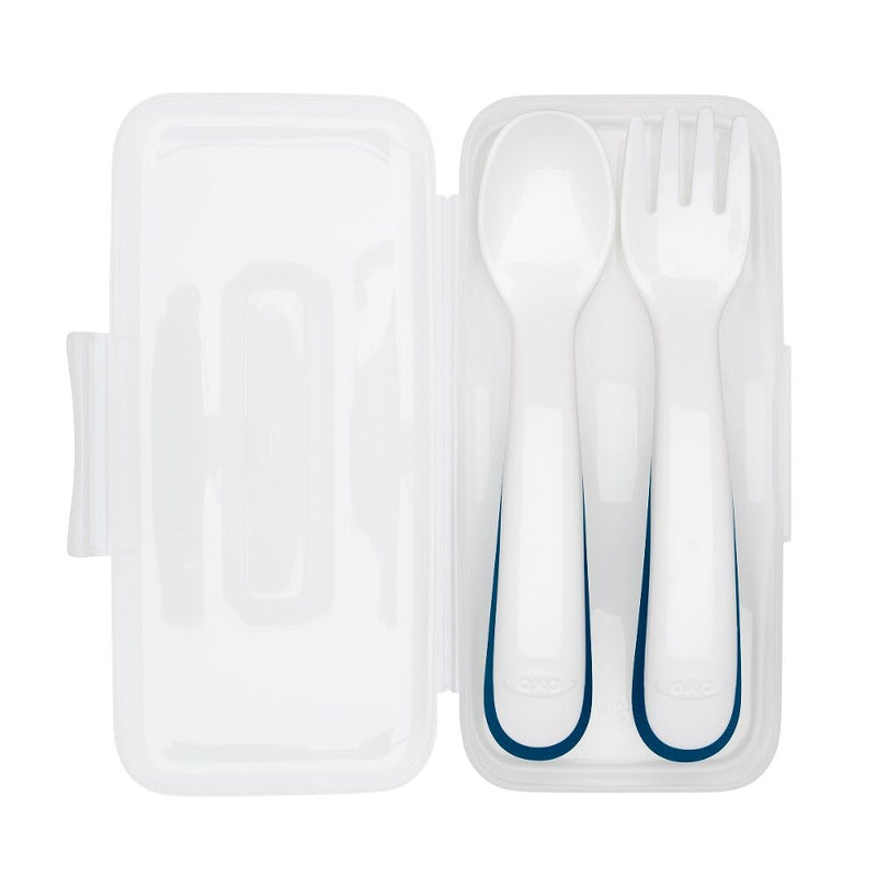 On-the-Go Plastic Fork and Spoon Set with Travel Case J2
