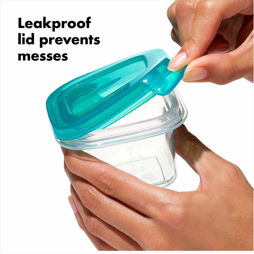 4 oz Baby Blocks™ Silicone Freezer Storage Containers - Tot Teal H9