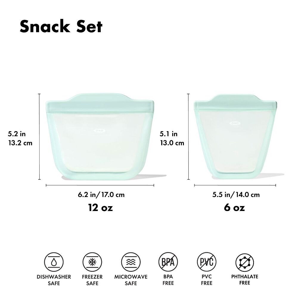 Tot Silicone Reusable Bag - 2-Piece Stand-Up Cup Set U9