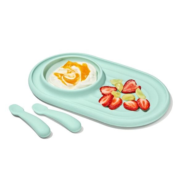 Textured Suction Plate & Spoons Set – 3-Piece L6